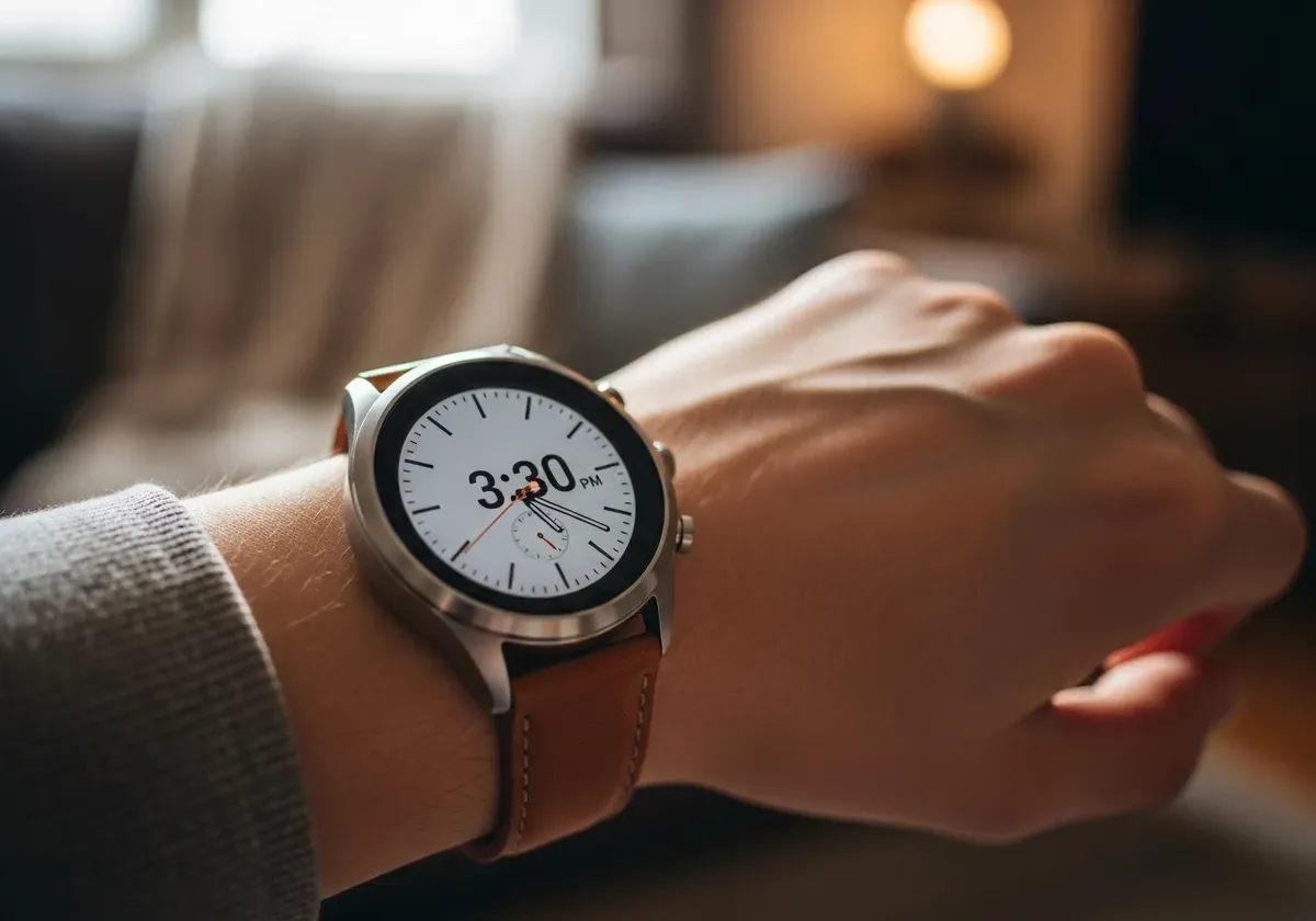 Person checking watch showing L-theanine's 30-45 minute onset timeline for effects