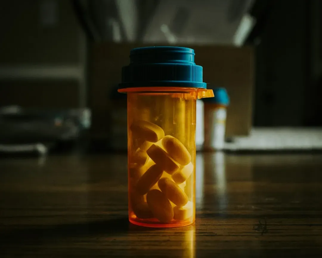 FDA-approved prescription medication bottle with clear labeling and documentation, representing regulated pharmaceutical noot